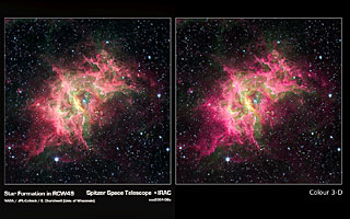 Spitzer image of star formation in RCW49 in 3D