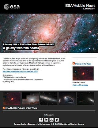 ESA/Hubble Photo Release heic1403 - A galaxy with two hearts