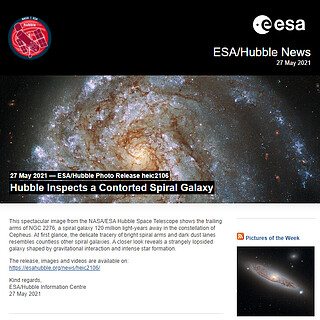 ESA/Hubble Photo Release heic2106 - Hubble Inspects a Contorted Spiral Galaxy