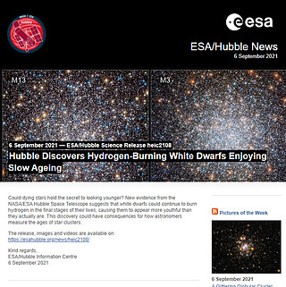 ESA/Hubble Science Release heic2108 - Hubble Discovers Hydrogen-Burning White Dwarfs Enjoying Slow Ageing