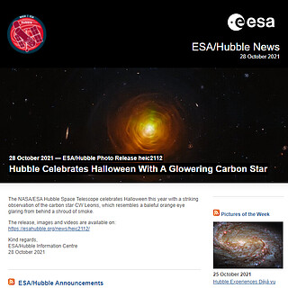ESA/Hubble Photo Release heic2112 - Hubble Celebrates Halloween With A Glowering Carbon Star