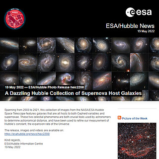 ESA/Hubble Photo Release heic2208 - A Dazzling Hubble Collection of Supernova Host Galaxies