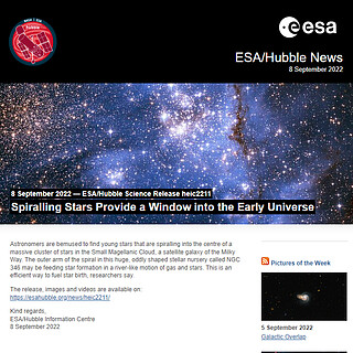 ESA/Hubble Science Release heic2211 - Spiralling Stars Provide a Window into the Early Universe