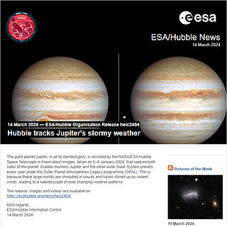 ESA/Hubble Photo Release heic2404 - Hubble tracks Jupiter's stormy weather