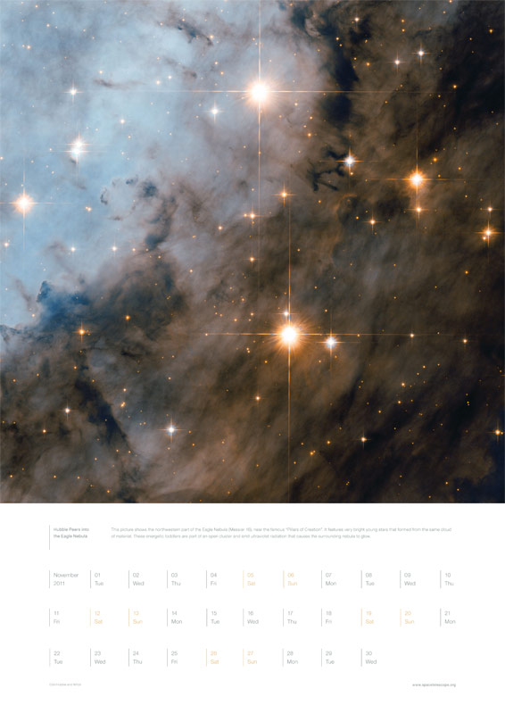 November 2011 – Hubble Peers into the Eagle Nebula