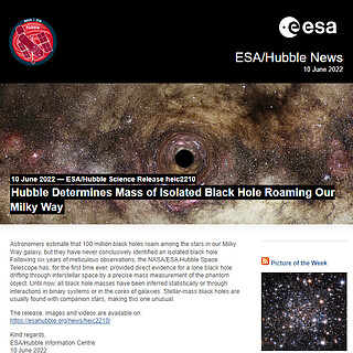 ESA/Hubble Science Release heic2210 - Hubble Determines Mass of Isolated Black Hole Roaming Our Milky Way
