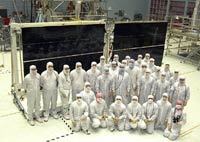 Hubble's new Solar Panels in a clean room before launch.