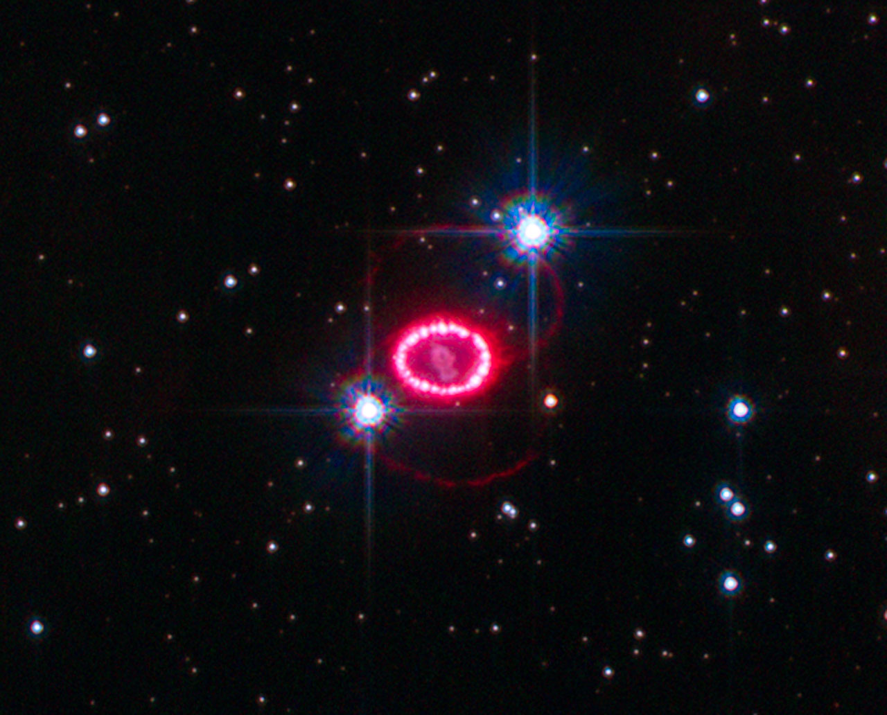 The remnant of SN1987A; Image by HST